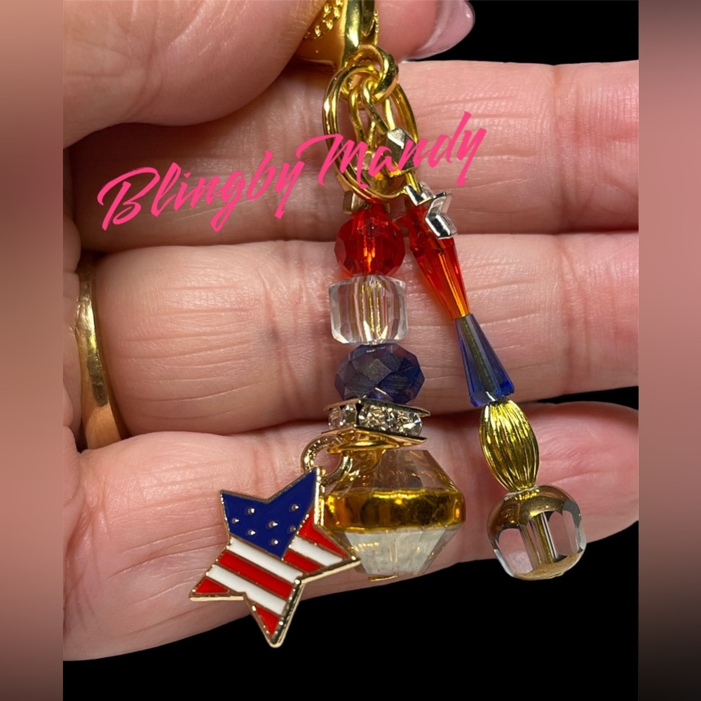 Made for your USA friends-purse bling or key fob/laptop case clip